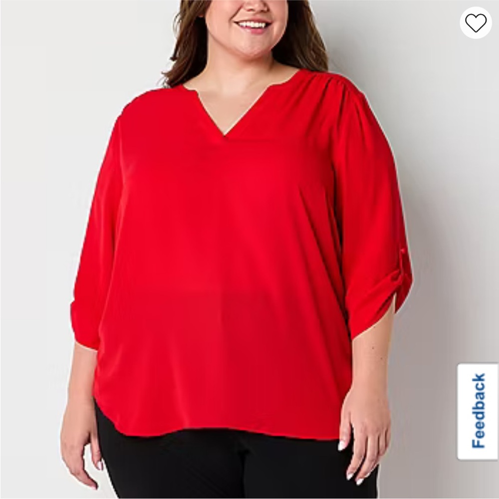 Worthington V Neck Blouse - Picture 1 of 7